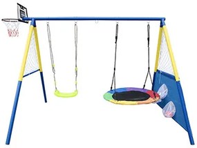 Detská dvojhojdačka so športovými prvkami – 4v1