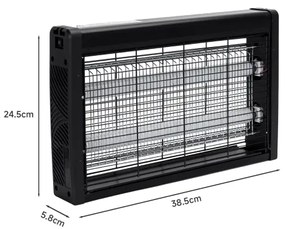 Brilagi - Elektrický lapač hmyzu 2xUV/10W/230V 60 m2 čierna