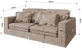 Svetlohnedá pohovka 236 cm Nora – Ropez