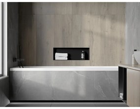 Mexen X-Wall-NR, polička na zapustenie pod obklad bez goliera 60 x 20 cm, čierna matná, 1971602010