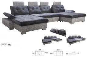 Sedacia súprava DIOR U, sivá (AN 5077/5075)