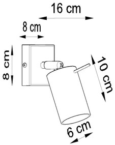 Bodové svietidlo Ring, 1x biele kovové tienidlo, (možnosť polohovania), vypínač