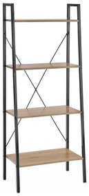 Knižnica NARVIK 148x60 cm čierna/dub sonoma