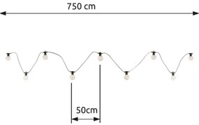 Globo 34090N - LED vonkajší dekoratívny reťazec ALMAGA 10xLED/0,27W/230V 7,5 m I