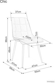 SI Elegantná zamatová stolička čierna