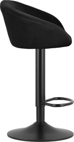 Sada 2 barových stoličiek EAST čierny zamat / čierna podnož