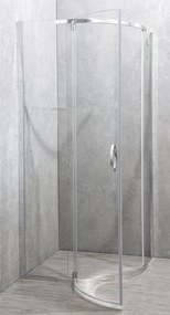 Novoterm Štvrťkruhový sprchový kút NV-Splash 90x90 chróm/transparent - bez vaničky