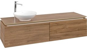 VILLEROY &amp; BOCH Legato závesná skrinka pod umývadlo na dosku (umývadlo vľavo), 2 zásuvky, 1600 x 500 x 380 mm, Oak Kansas, B59500RH