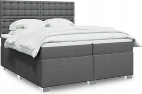 vidaXL Boxspring posteľ s matracom tmavosivá 200x200 cm látka