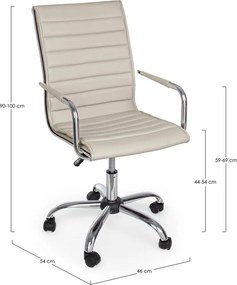 Taupe kancelárska stolička z imitácie kože Perth – Yes Everyday