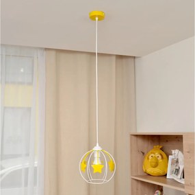 Detský luster na lanku STARS 1xE27/15W/230V žltá/biela