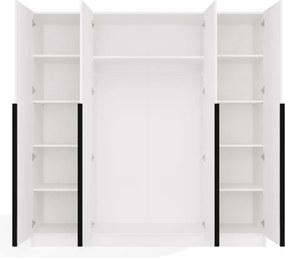 Šatní skříň Senso 4D 200 cm bílá/černá