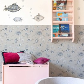 Tapeta čiernobielej rybičky béžová 280x50 cm