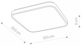 AGNES SQUARE LED WHITE 8112, 16W, 3000K, 970lm, 120°, 20 000h