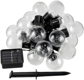 BERGE Solárna lampa 5m + 20 žiaroviek Garden Solar IP44 Vonkajšie