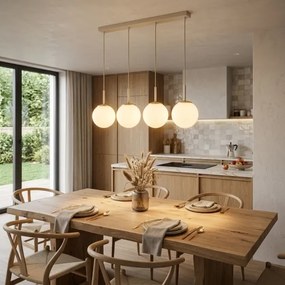BRILAGI - Závesný luster MILO na lanku 4xE27/60W/230V béžová/zlatá