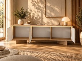 TV STOLÍK GALLIANO DUB BOLIVAR + CAPPUCCINO LED 154 cm