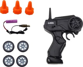 LEAN Toys Športové autíčko s diaľkovým ovládaním R/C v mierke 1:24, oranžové, s vymeniteľnými kolesami