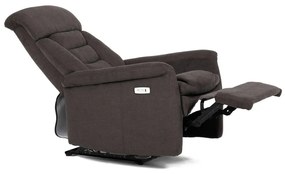 TV a relaxačné kreslo s elektrickým ovládaním, poťah hnedá látka TV-925 BR2
