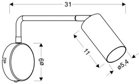 Nástenná lampička TINA 1xGU10/15W/230V čierna/zlatá