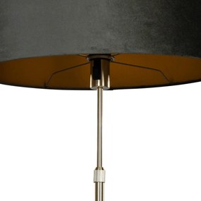 Stojacia lampa zlatá s oválnym zamatovým tienidlom zelená 50 cm - Parte