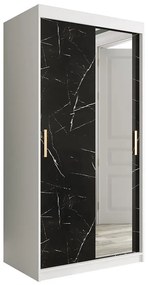 Skriňa Marmur T2 100 biely/mramor čierna