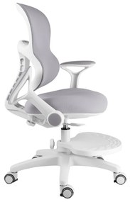 Detská rastúca stolička Neoseat JUNI 006 — látka, prateľný poťah, sivá