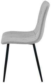 Svetlo sivá jedálenská stolička LIBRA s čiernymi nohami