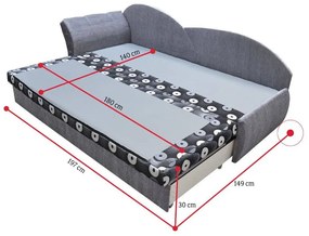 Rozkladacia pohovka RICCARDO, 200x80x75 cm, (alova 04/alova 76), pravá