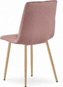 Staroružová zamatová stolička LIBRA CLOUD ROSE