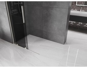 Mexen Velar, sprchová zástena s posuvnými dverami Walk-in 110 x 200 cm, 8mm šedé sklo, brúsená oceľ, 871-110-000-43-97