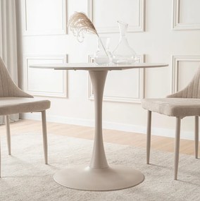 Stôl ALDO 90 cm biely/kašmírový