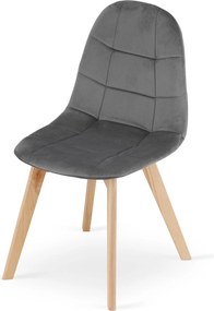 AKCIA Tmavosivá zamatová jedálenská stolička BORA II. akosť
