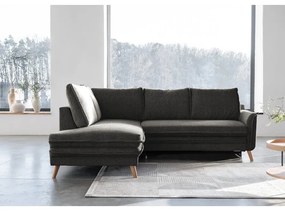 Tmavosivá rozkladacia rohová pohovka (ľavý roh) Charming Charlie – Miuform