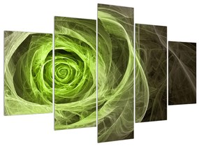 Abstraktný obraz zelenej ruže (150x105 cm)