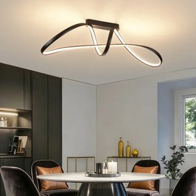Brilagi-LED Stmievateľný prisadený luster TWISTER LED/60W/230V 3000-6000K čierny s diaľkovým ovládaním