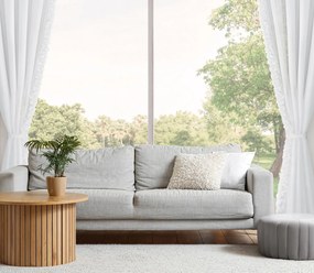 ZÁCLONA NA PÁSKE EVA MINGE ROSES, SADA 2KS 140X270 CM BIELA