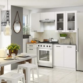 Kuchynská linka OLIVIA H720 1.8 m s vitrínou biela