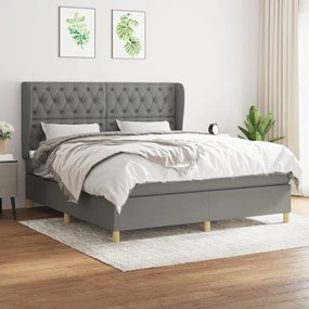 Boxspring posteľ s matracom tmavosivá 160x200 cm látka 3128774
