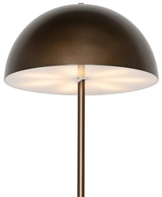 Vonkajšia stojaca lampa tmavo bronzová nabíjateľná 3-stupňovo stmievateľná - Keira