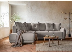 Svetlohnedá menčestrová rozkladacia rohová pohovka (ľavý roh) Lazy Lukka – Miuform
