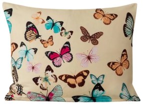 Flanelový poťah na vankúš VIVA BUTTERFLY 40x50 cm, krémový