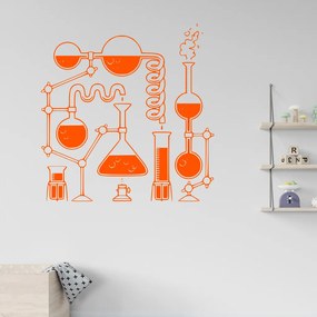Veselá Stena Samolepka na stenu na stenu Chémia Farba: oranžová, Veľkosť: 100 x 102 cm