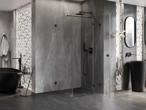 Mexen Lunar T výklopný sprchový kút pravý 120 x 120 cm, číre sklo, čierna matná, 834T-120-120-70-00-P