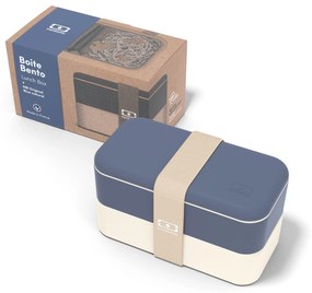 monbento Desiatový box Monbento Original Blue/Natural 1 l