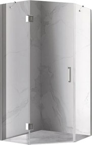 BPS-koupelny Päťuholníkový sprchový kút KZ10A 80x80 chróm/transparent - bez vaničky