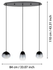 Eglo 900195 - Luster na lanku AGUILARES 3xE27/40W/230V