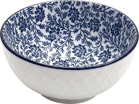 Keramická miska s modrým kvetinovým motívom - Ø 13*5 cm / 300 ml