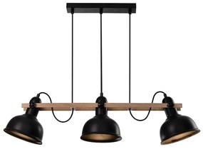 Luster na lanku RENO 3xE27/40W/230V čierna/hnedá