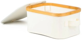 Úložný box G21 24 x 30 x 15 cm, bambusový s vekom, béžový